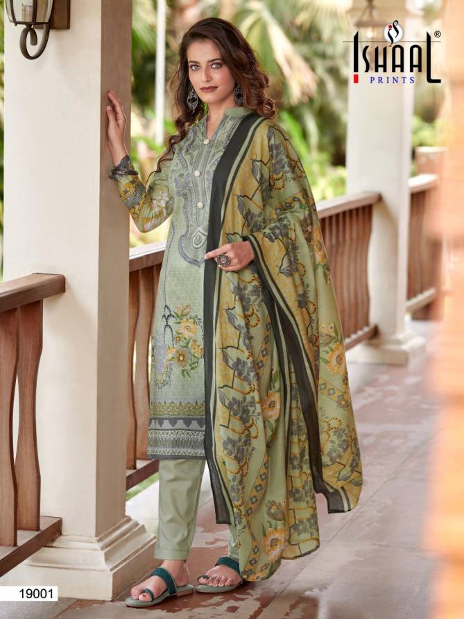 Ishaal Gulmohar 19 Latest Fancy Designer Casual Wear Pure Lawn Cotton Karachi Dress Readymade Collection 

